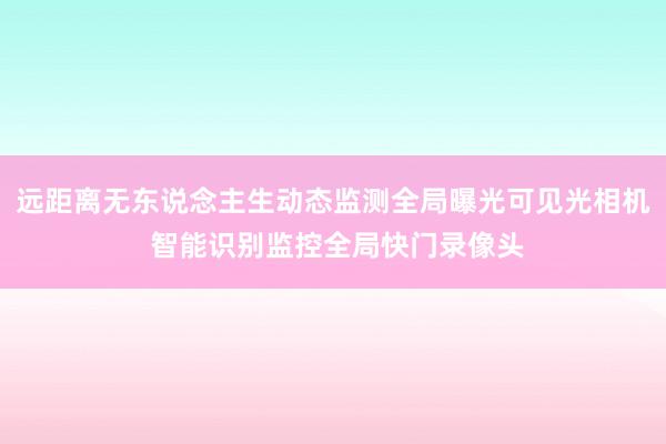 远距离无东说念主生动态监测全局曝光可见光相机 智能识别监控全局快门录像头