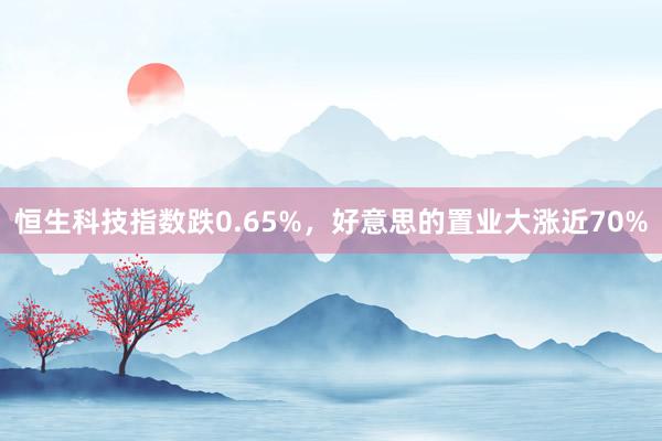 恒生科技指数跌0.65%，好意思的置业大涨近70%