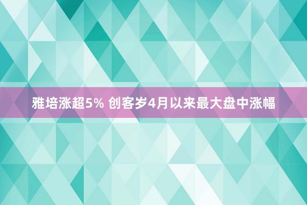 雅培涨超5% 创客岁4月以来最大盘中涨幅