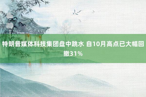 特朗普媒体科技集团盘中跳水 自10月高点已大幅回撤31%